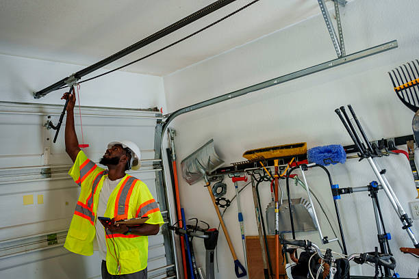 Professional Garage Door technician working in Bass Lake, IN